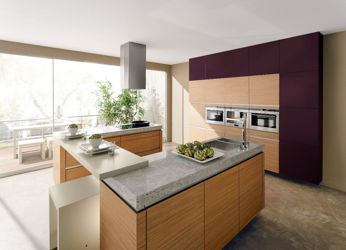 cuisine sur mesure avec îlot central